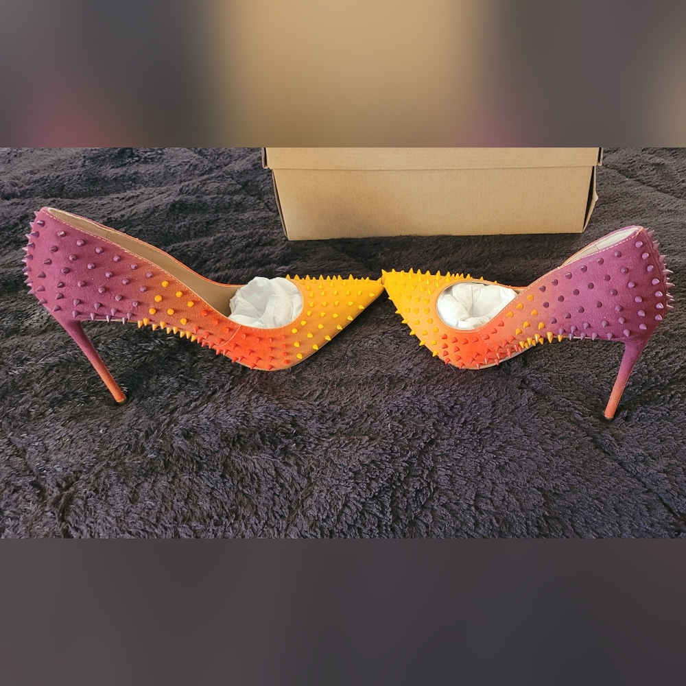 Steve Madden Yellow and Purple Spiked Heels - Picture 4 of 12